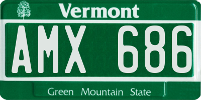 VT license plate AMX686