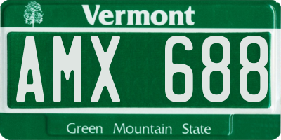 VT license plate AMX688
