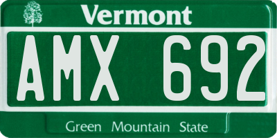 VT license plate AMX692