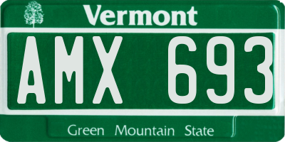VT license plate AMX693