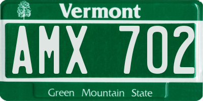 VT license plate AMX702