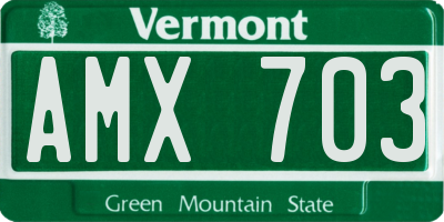 VT license plate AMX703
