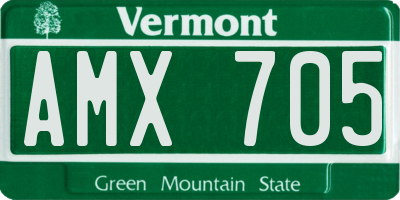 VT license plate AMX705