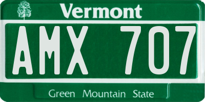 VT license plate AMX707