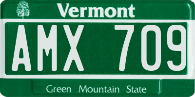VT license plate AMX709