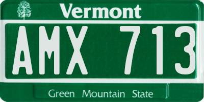 VT license plate AMX713