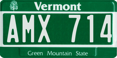 VT license plate AMX714