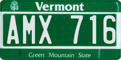 VT license plate AMX716