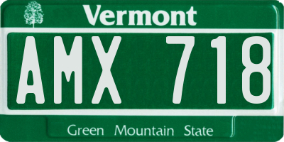 VT license plate AMX718