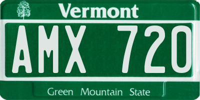 VT license plate AMX720
