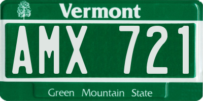 VT license plate AMX721