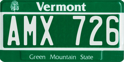 VT license plate AMX726