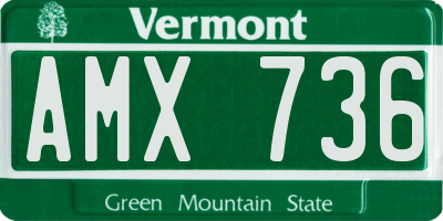 VT license plate AMX736