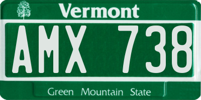 VT license plate AMX738