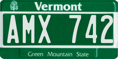 VT license plate AMX742
