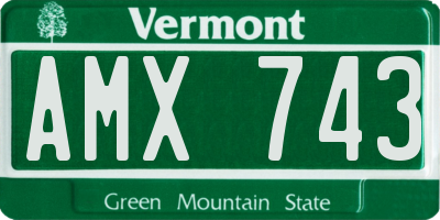 VT license plate AMX743