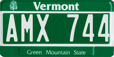 VT license plate AMX744