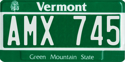 VT license plate AMX745