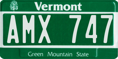 VT license plate AMX747