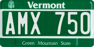 VT license plate AMX750