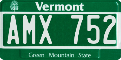 VT license plate AMX752