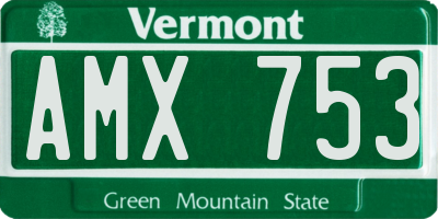 VT license plate AMX753