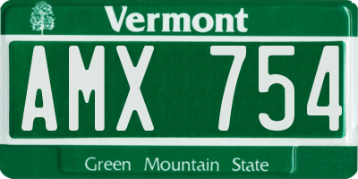 VT license plate AMX754