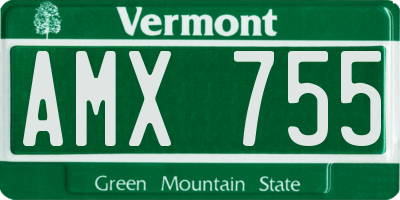 VT license plate AMX755