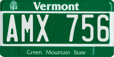 VT license plate AMX756