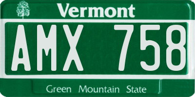 VT license plate AMX758