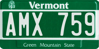 VT license plate AMX759