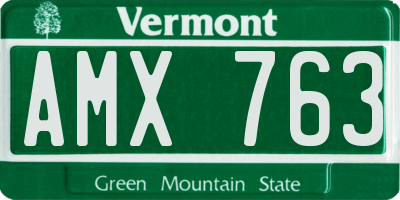 VT license plate AMX763