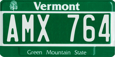 VT license plate AMX764