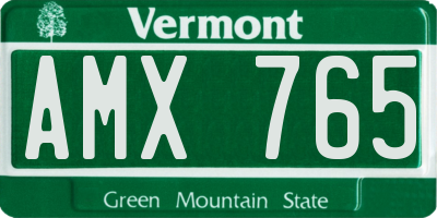 VT license plate AMX765