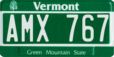 VT license plate AMX767