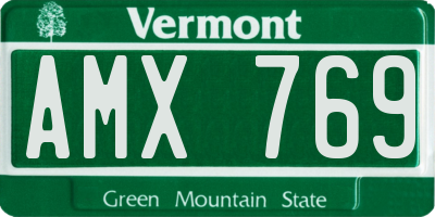 VT license plate AMX769