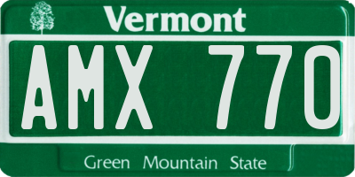 VT license plate AMX770