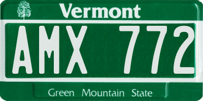 VT license plate AMX772