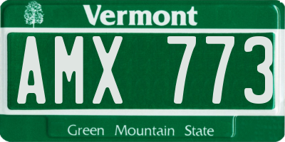 VT license plate AMX773