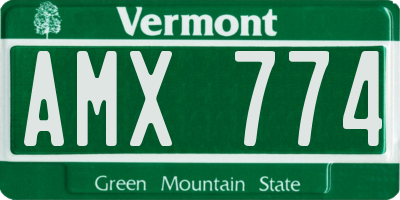 VT license plate AMX774