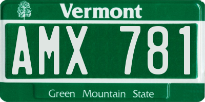 VT license plate AMX781