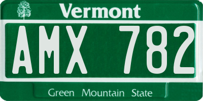 VT license plate AMX782