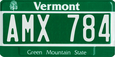 VT license plate AMX784