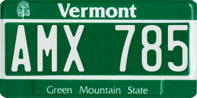 VT license plate AMX785