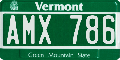 VT license plate AMX786