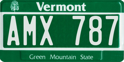 VT license plate AMX787