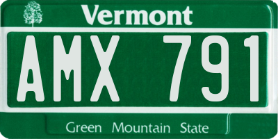 VT license plate AMX791