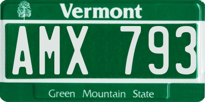 VT license plate AMX793