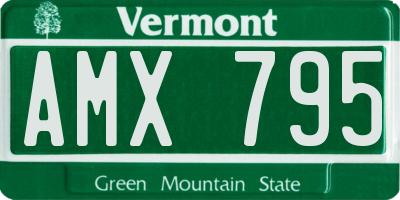 VT license plate AMX795