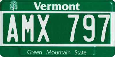 VT license plate AMX797
